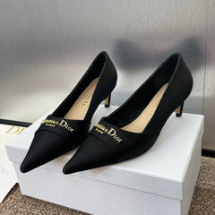 MY DD 25S HIGH HEEL 55MM IN BLACK FABRIC GOLD LOGO