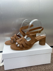 D-CLUB HIGH HEEL SLIDE 25S 55MM IN BROWN CALFSKIN