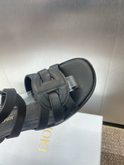D-CLUB HIGH HEEL SLIDE 25S 55MM IN BLACK CALFSKIN