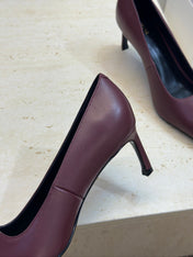 CELINE 26S HIGH HEELS 65 MM IN DARK RED CALFSKIN