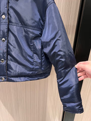 Gucci Quilted Jacket Beige Blue Polyester Fiber