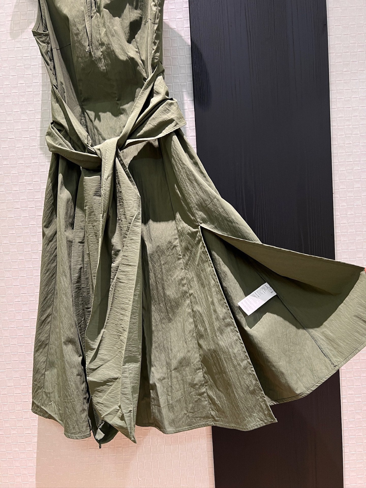 Loewe Lace-up Vest Dress Green Cotton