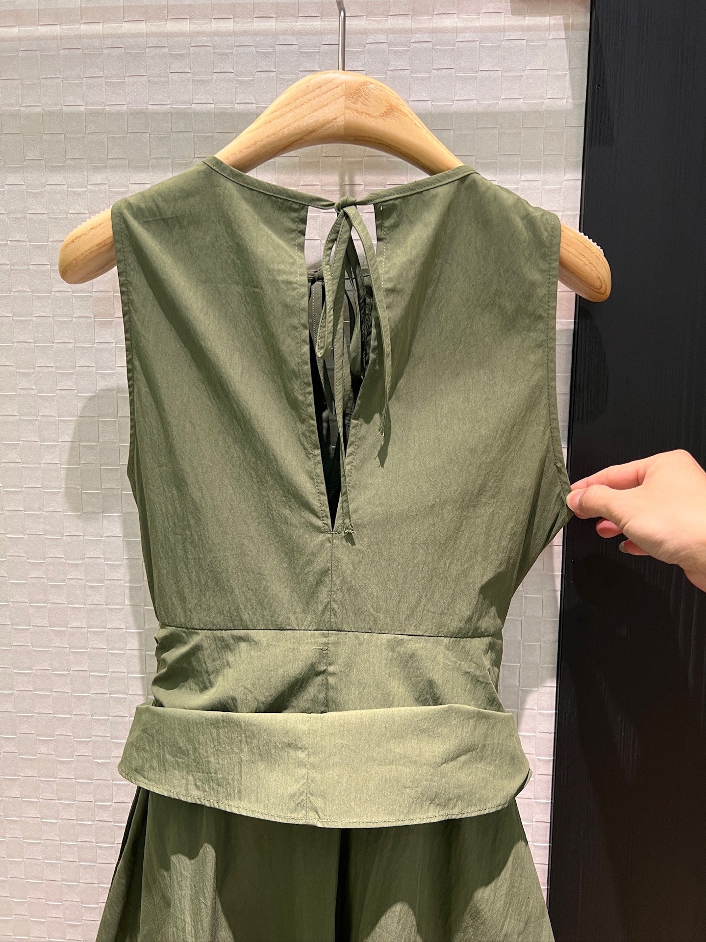 Loewe Lace-up Vest Dress Green Cotton
