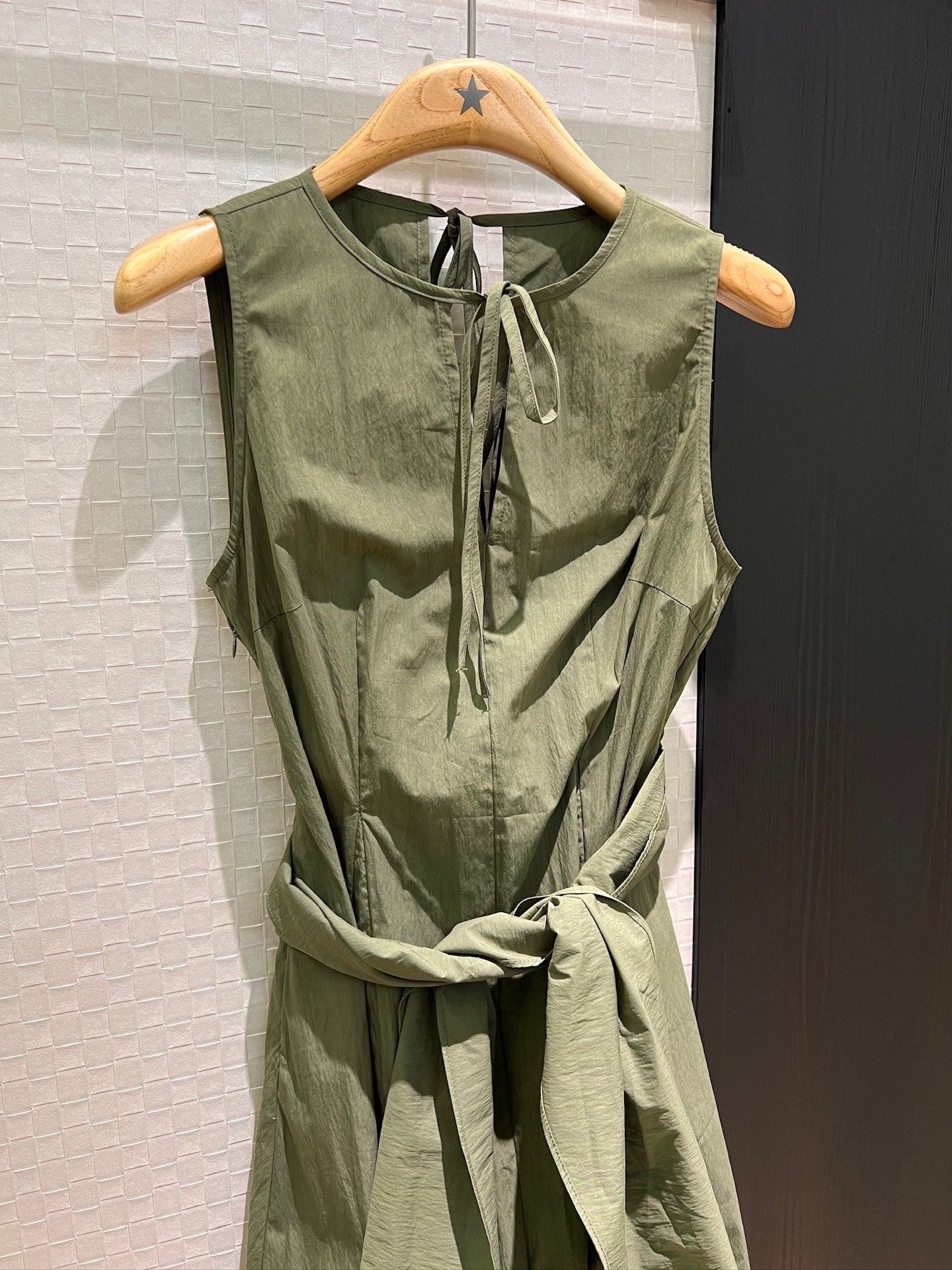 Loewe Lace-up Vest Dress Green Cotton