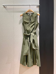 Loewe Lace-up Vest Dress Green Cotton