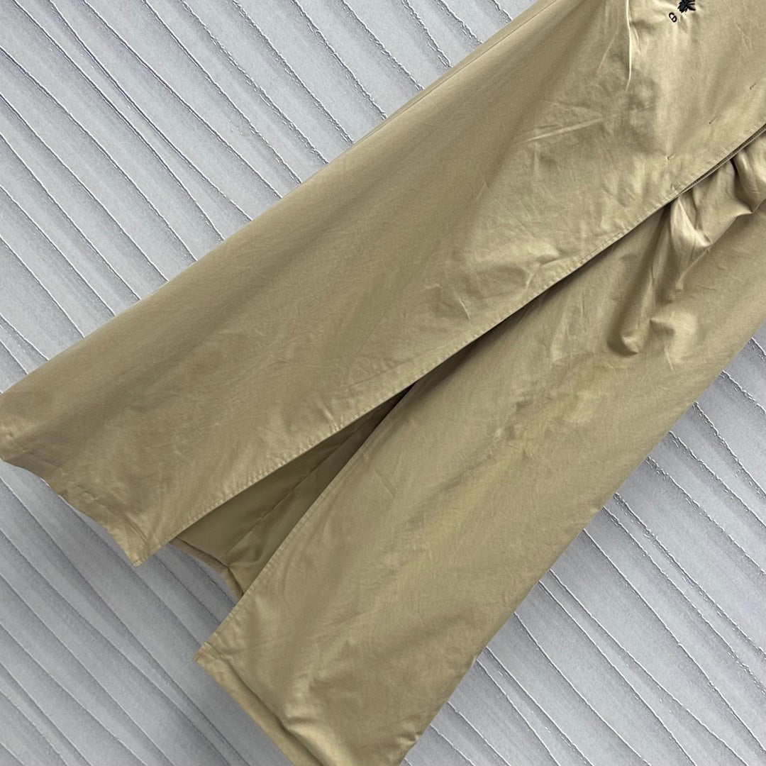 CD Mid-Length Dress Olive Cotton Gabardine