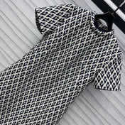 Valentino Black White Short Dress In Toute La V Jacquard