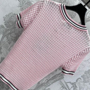 CHANEL CREW NECK SHORT-SLEEVE KNIT TOP 263649