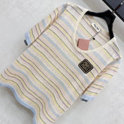 MIUMIU STRIPED KNIT T-SHIRT 273768