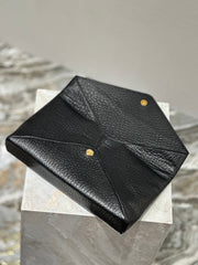 ENVELOPE CLUTCH 29 IN BLACK LAMBSKIN COPPER LOGO