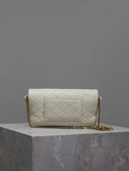 YSL 25S SAINT LAURENT GABY 19 IN BLANC VINTAGE QUILTED CALFSKIN GOLD HARDWRE