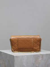 YSL 25S SAINT LAURENT GABY 19 IN FOX QUILTED CALFSKIN GOLD HARDWARE