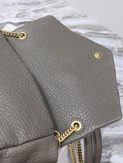 YSL 25S CALYPSO BAG 38 IN ARMY GREEN GRAINED LAMBSKIN GOLD HARDWRE