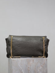 YSL 25S CALYPSO BAG 38 IN ARMY GREEN GRAINED LAMBSKIN GOLD HARDWARE