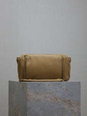 YSL 25S CALYPSO HANDBAG 26 IN LIGHT BROWN LAMBSKIN GOLD HARDWARE