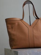 TOTE BAG 50 IN CINNAMON BROWN CALFSKIN