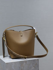 YSL 25S LE 5 À 7 BAG 26 IN BROWN CALFSKIN GOLD HARDWRE