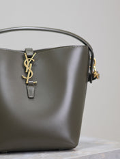 YSL 25S LE 37 MINI 20 IN DARK OLIVE CALFSKIN GOLD HARDWRE