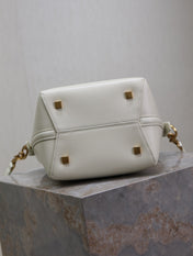 YSL 25S LE 37 BAG 20 IN DUSTY GRAY CALFSKIN GOLD HARDWRE