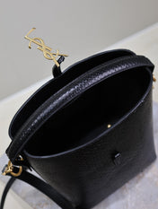 YSL 25S LE 37 20 IN BLACK SNAKE EMBOSSED CALFSKIN GOLD HARDWARE