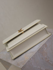 YSL 25S SUNSET MM 25 IN IVORY CALFSKIN GOLD HARDWRE
