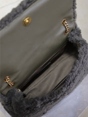 JAMIE BAG 25 IN DARK GRAY LAMB WOOL