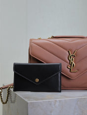 LOULOU SMALL 24 IN SALMON PINK SHEEPSKIN GOLD HARDWARE