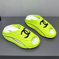 New Double C Foam Lightweight Slippers Boat Lemon Yelllow