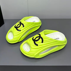 New Double C Foam Lightweight Slippers Boat Lemon Yelllow
