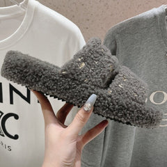 DAD SANDALS FOSSIL GRAY PURE SHEEP WOOL