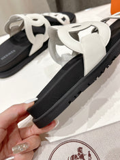 EXTRA SANDAL BLACK MIX WHITE CALFSKIN