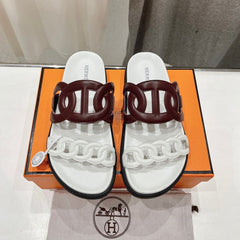 EXTRA SANDAL WHITE MIX BROWN CALFSKIN