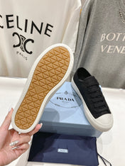 PRA PRINTED COTTON SNEAKERS BLACK AND WHITE CANVAS