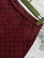 Gucci High Waist Short Red Jacquard Fabric