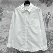 Loewe Logo Embroidered Shirt White Cotton