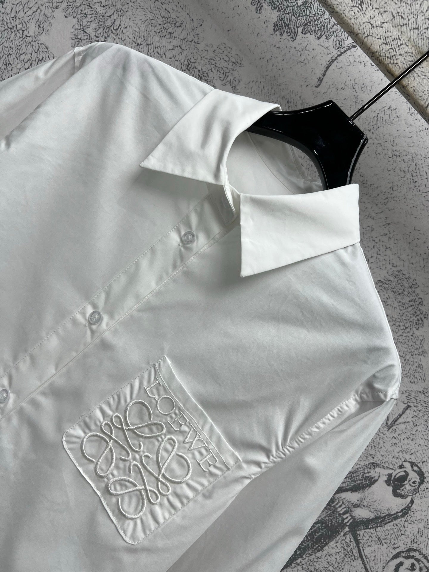 Loewe Logo Embroidered Shirt White Cotton