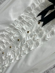 CC 25 Lace Pleated Shirt White Cotton