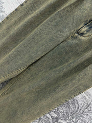 Loewe 25 Wide-leg Jeans Light Green-yellow Cotton