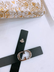 DIOR 25S BELT 25 MM IN BLACK CALFSKIN 561821