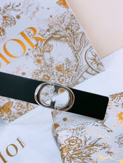 DIOR 25S BELT 25 MM IN BLACK CALFSKIN 561821