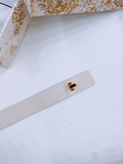 DIOR 25S BELT 25 MM IN WHITE CALFSKIN 561822