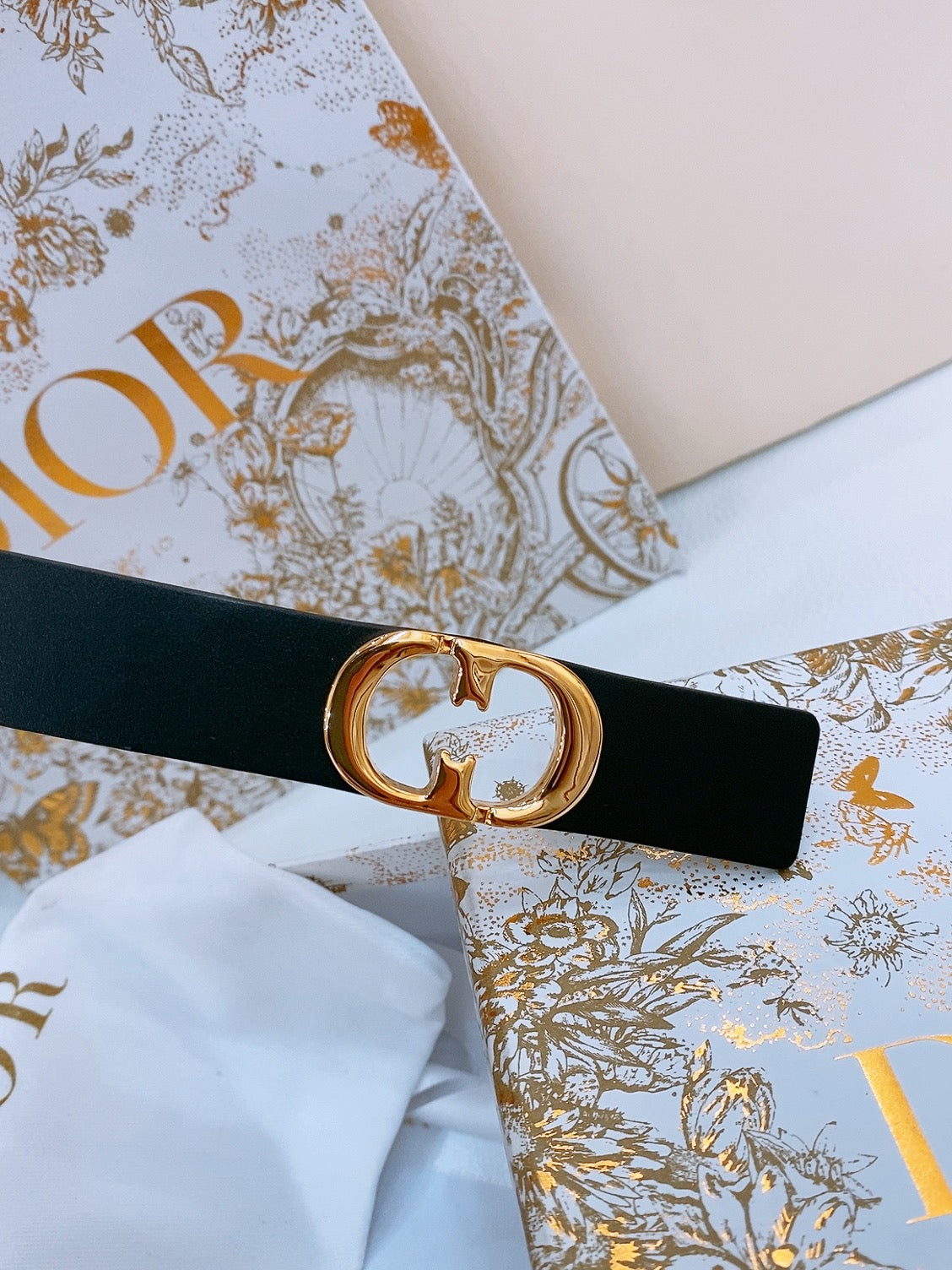 DIOR 25S BELT 25 MM IN BLACK CALFSKIN 561823