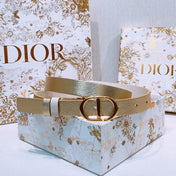 DIOR 25S BELT 20 MM IN METALLIC GOLD CALFSKIN 572893