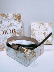 DIOR 25S BELT 20 MM IN GREY BROWN CALFSKIN 572894