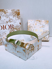 DIOR 25S BELT 20 MM IN OLIVE GREEN CALFSKIN 572895