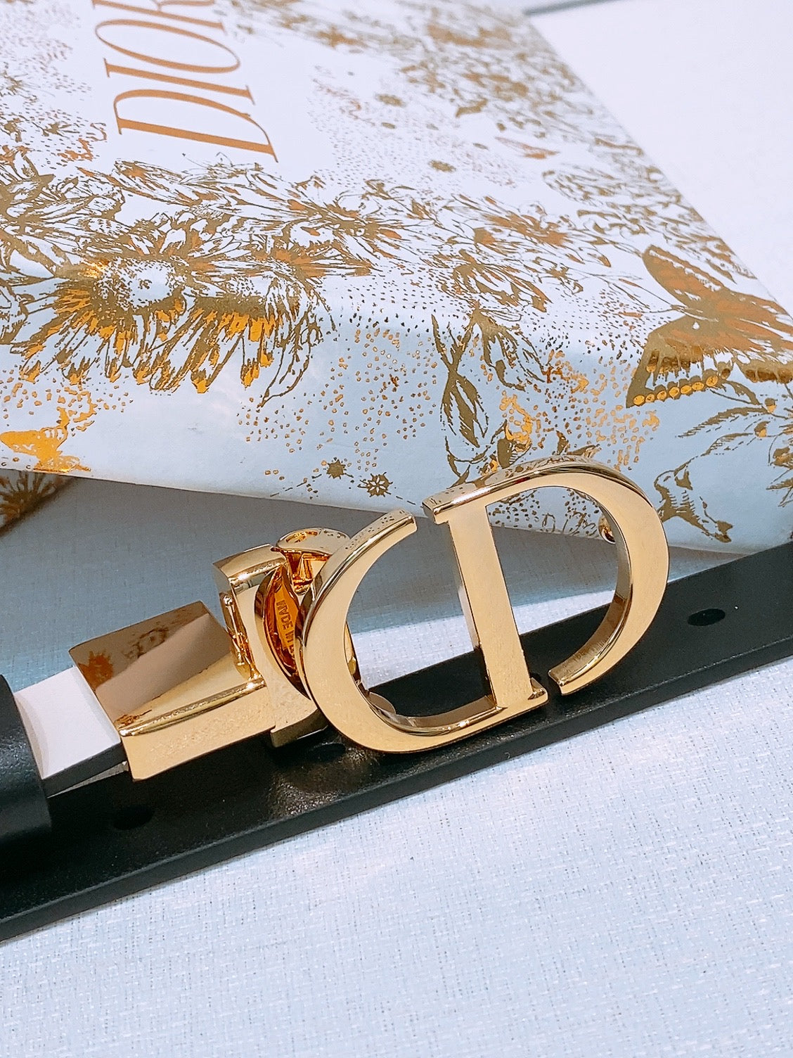 DIOR 25S BELT 20 MM IN WHITE CALFSKIN 572896