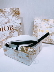 DIOR 25S BELT 20 MM IN LIGHT BLUE GREY CALFSKIN 572897