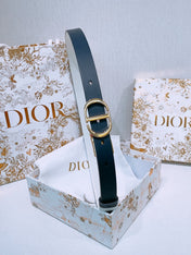 DIOR 25S BELT 20 MM IN DEEP BLUE GREY CALFSKIN 572898