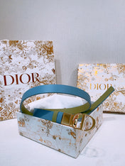 DIOR 25S BELT 20 MM IN DUSTY BLUE CALFSKIN 572900