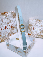 DIOR 25S BELT 20 MM IN STEEL BLUE CALFSKIN 572902